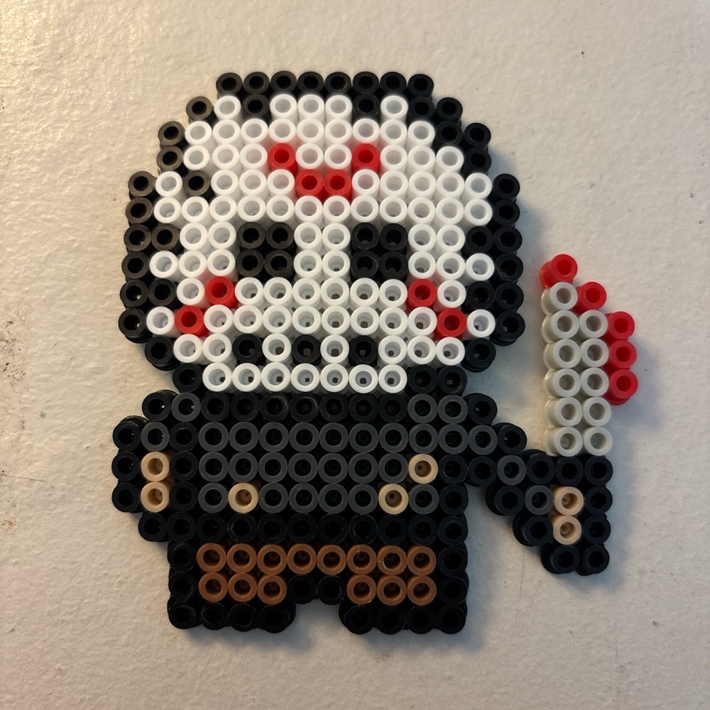 Pixel Art Bead Figure with Knife